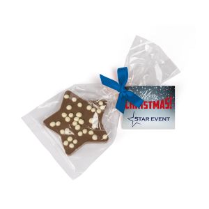 Schoko Weihnachtsstern mit Werbeanhänger