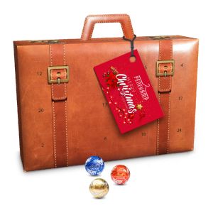 Lindt Lindor Adventskoffer mit Werbekarte