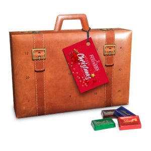 Lindt Naps Adventskoffer mit Werbekarte