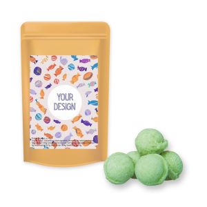 Waldmeister-Brause Bonbons im Midi Standbeutel mit Werbeetikett
