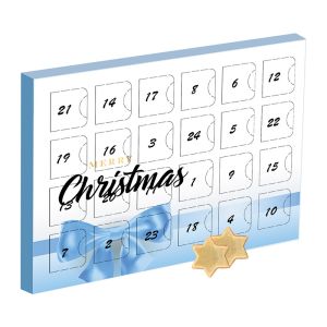 Adventskalender mit Bio Zimtsternen mit Werbedruck