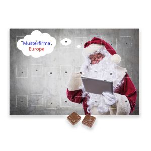 Schoko Wandkalender mit 2-farbigen Logoaufdruck