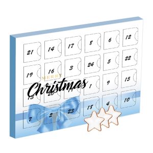 Adventskalender mit Zimtsternen mit Werbedruck