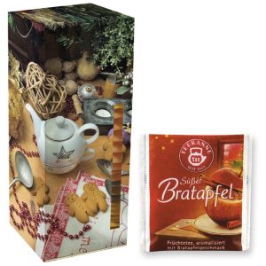 Adventskalender Teekanne Weihnachtstee Süßer Bratapfel mit Werbedruck