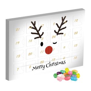 Mini Adventskalender mit Jelly Beans Sauer-Mix und Werbedruck