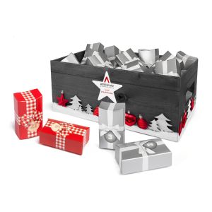 HELLO Lindt Adventskiste mit Werbeetikett