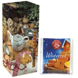Adventskalender Teekanne Weihnachtstee Winterzeit mit Werbedruck