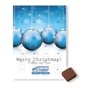 30 Türchen Schoko Wandkalender individuell bedruckt