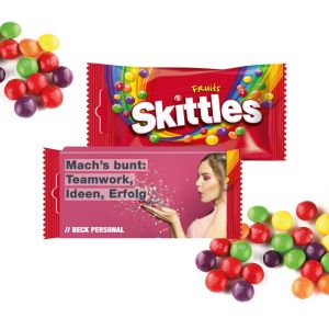 Skittles® im Werbeschuber und Werbedruck