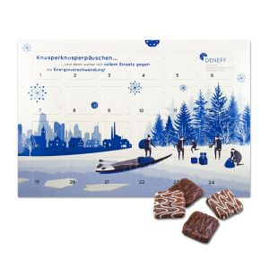 Adventskalender Maxi mit Schokotäfelchen und Werbedruck