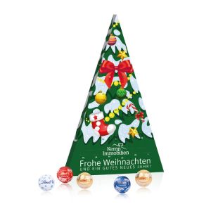 Dreieck Adventskalender Lindt Weihnachtsbaum mit Werbedruck