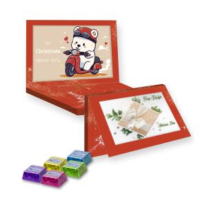 264 g Adventskalender Midi mit Schoko Eiskonfekt Mix und Werbedruck