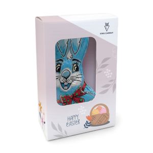 60 g Schokoladen-Osterhase Blau in Kartonage mit Werbedruck