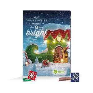 Individueller Adventskalender aus 100 % Kartonage mit Logodruck