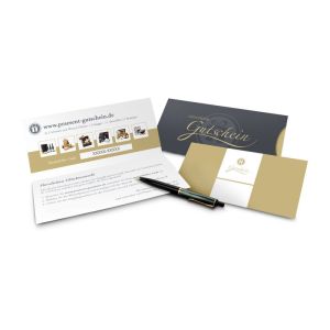 Präsent Geschenkgutschein Gold Kategorie 35 Euro große Auswahl an Präsenten Lifestyle und Wellnessprodukten
