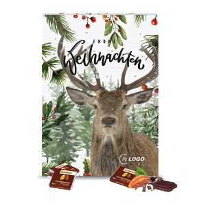 Adventskalender mit RETTERGUT Mixschokolade und Werbedruck