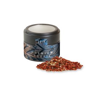 Bio Weihnachts Gewürzmischung Salat in schwarzer Mini Metalldose mit Sichtfenster und Werbebanderole