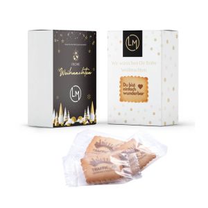 15 Weihnachtsbutterkekse mit Keksdruck in bedruckter Präsentbox