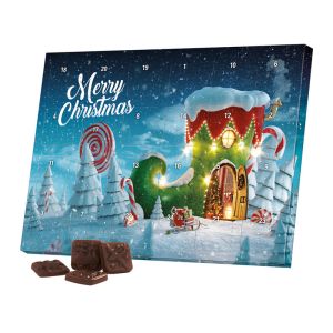 Tisch-Adventskalender mit Choviva Täfelchen Classic individuell
