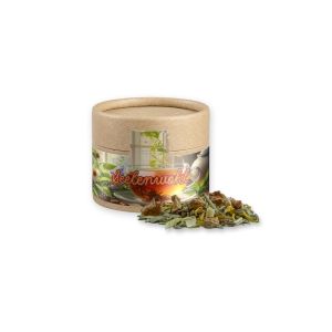 11 g Bio Kräutertee Seelenwohl in Kraftpapierdose Mini mit Werbebanderole