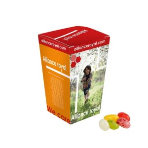 200 g Jeally Beans in Autobecherhalterung mit Werbedruck