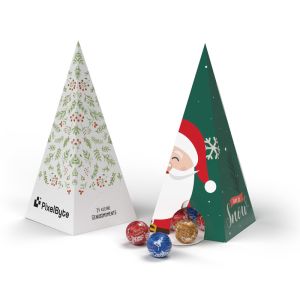 Lindt Lindor Adventspyramide mit Rundum Werbedruck