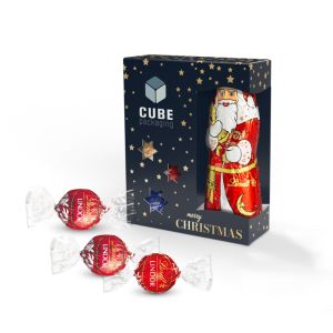 Nikolaus Mix Lindor Kugeln Vollmilch in hochwertiger Präsentationskartonage mit Werbedruck
