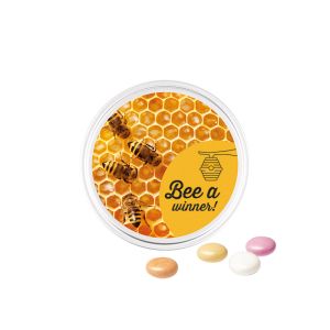 Bonbondose mit Mentos Kaudragees Fruit mit Werbedruck