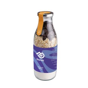 340 g Bananenbrot-Backmischung in Glasflasche mit Werbeetikett