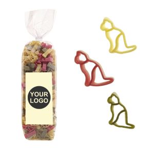 250 g Werbe-Nudeln in Katzen-Form im Standbeutel mit Werbeetikett