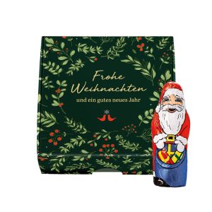 Klett Weihnachtsmann in Mini Klappdeckelbox mit Werbedruck