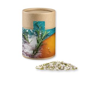 Rosmarin-Salz in Kraftpapierdose Midi mit Werbebanderole