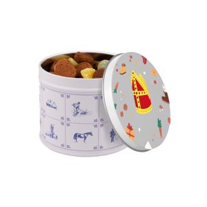 Nikolaus Süßigkeiten-Mix in Metalldose mit bedruckbarem Deckel