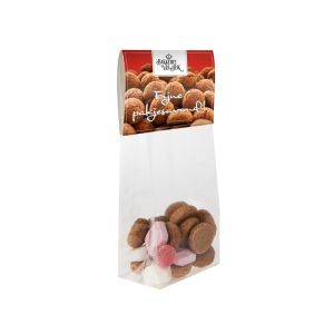 50 g Nikolaus Süßigkeiten-Mix in Standbodenbeutel mit Werbereiter
