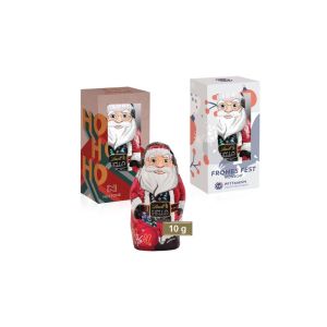 10 g Lindt HELLO Xmas Santa in Faltschachtel mit Sichtfenster und Werbedruck