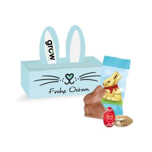 Lindt Bunny-Box mit ausklappbaren Hasenohren und Rundum-Druck