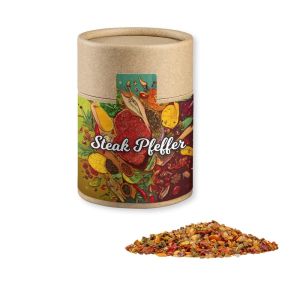 Steak Pfeffer in Kraftpapierdose Midi mit Werbebanderole