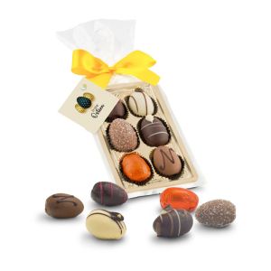 Präsent 125 g Schokoladen Pralineneier 6 Stück