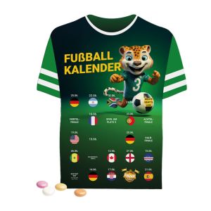 Event-Kalender Trikot mit mentos Fruit mit kompostierbarem Inlay und Werbedruck