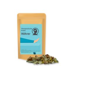 12 g Bio Kräutertee Seelenwohl im Mini Doypack mit Werbeetikett