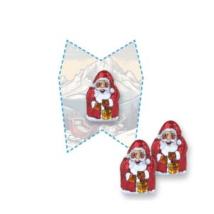 Schoko-Weihnachtsmann auf Mini Wunschform-Flyer mit Werbedruck