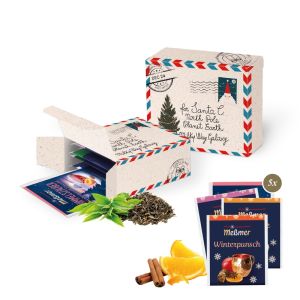 Premium Tee Meßmer in der Werbebox mit rundum Werbedruck