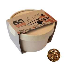 70 g BIO Snack Cup mit Nussmix Classic und einer Werbe-Pappbanderole