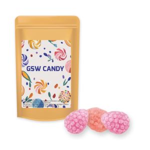 Erdbeer Chili Bonbons im Midi Standbeutel mit Werbeetikett
