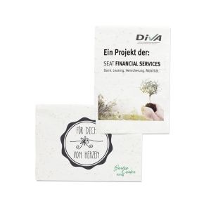 Kräutermischung Samenpapier DIN A7 mit Werbeanbringung