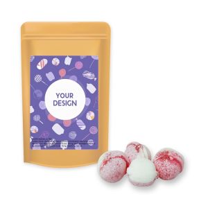 Erdbeer-Joghurt Bonbons im Midi Standbeutel mit Werbeetikett