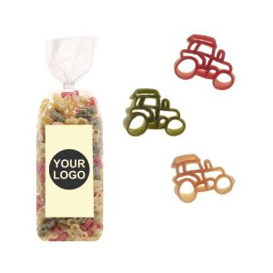250 g Werbe-Nudeln in Traktor-Form im Standbeutel mit Werbeetikett