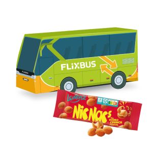 3D Präsent Bus mit Lorenz Nic Nac's und Werbedruck
