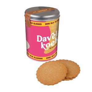 320 g Davelaar niederländische Mürbeteigkekse in hoher runder Dose mit Werbebanderole