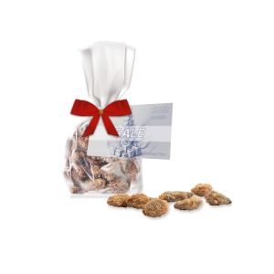 Express Feuergebrannte Mandeln ohne Zuckerzusatz mit Schleife und Werbekarte